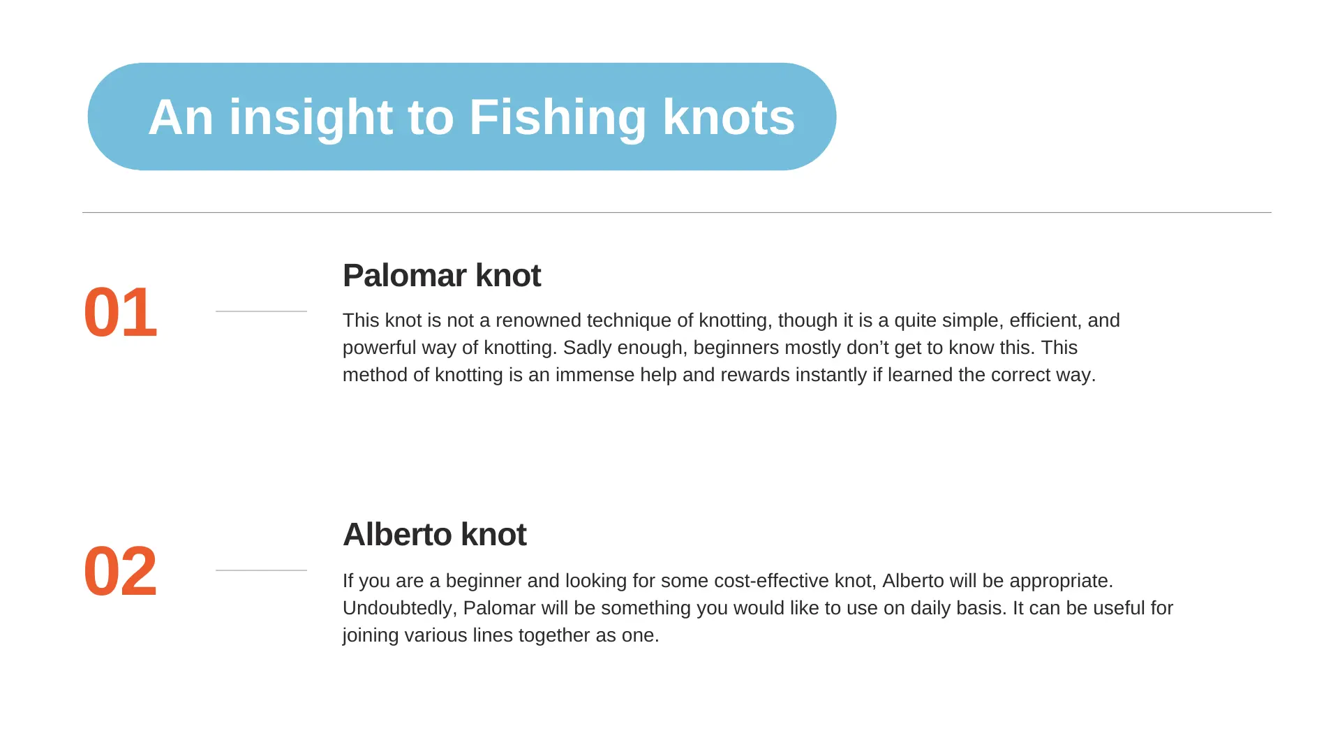 An insight to Fishing knots