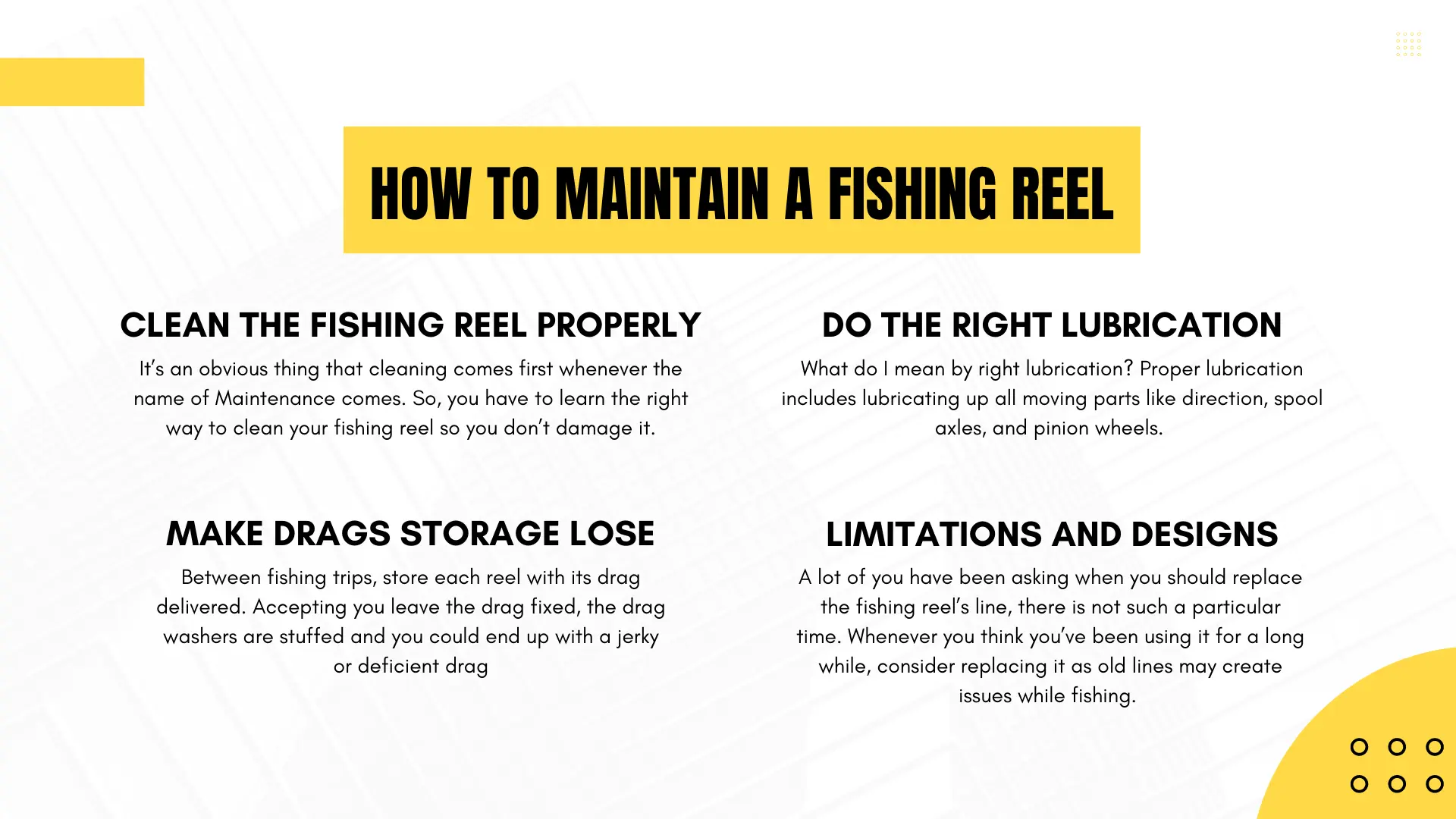 Steps to Maintain a fishing reel